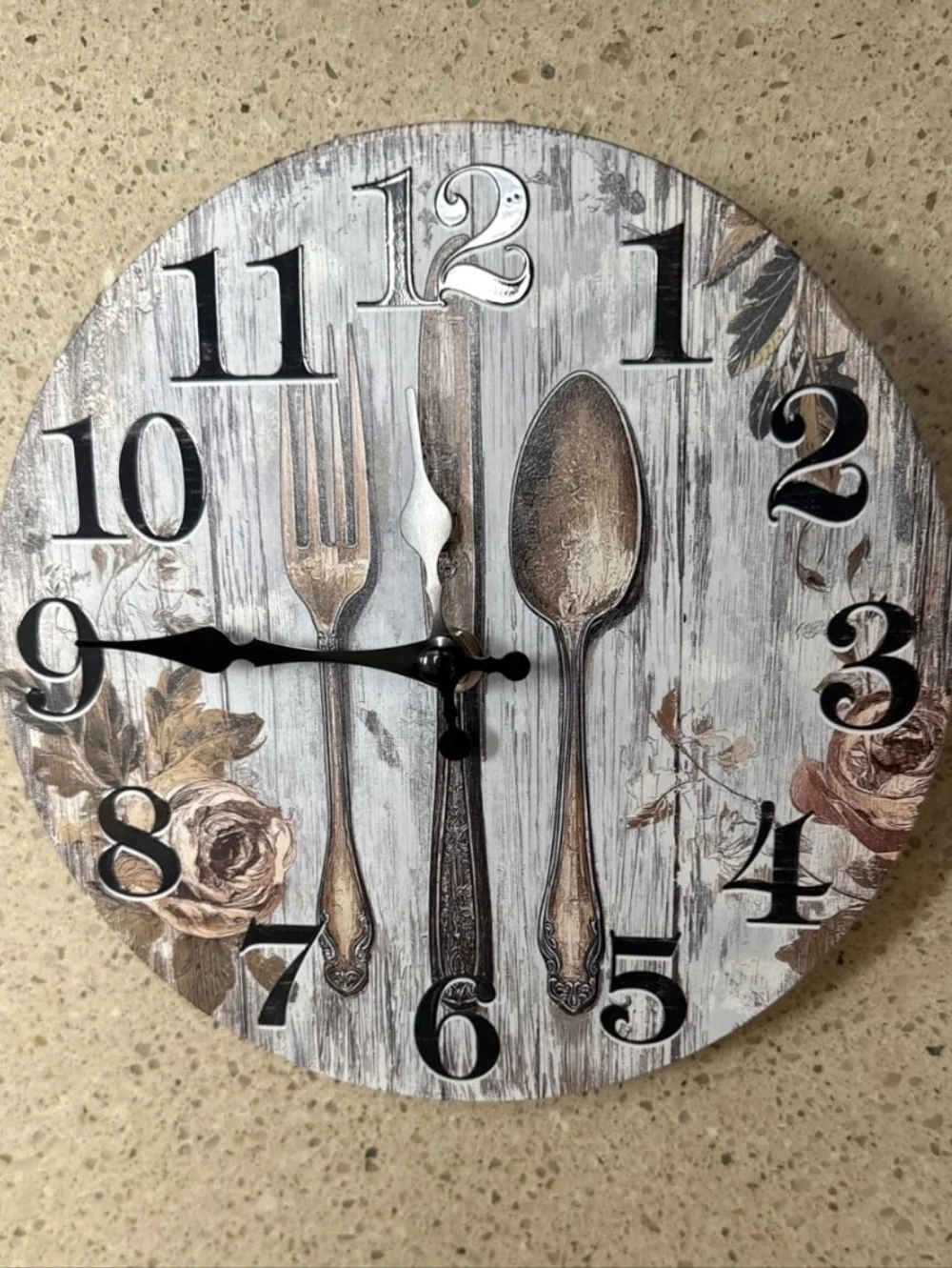 Rustic Silver & Gold Cutlery Wall Clock - Decorative Home Wall Decor 8